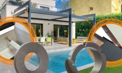 Sunilux Solembra elektrikli biyoklimatik pergolanın alüminyum lamelleri; lamel mekanizmasında igus iglidur polimer yataklar kullanılıyor